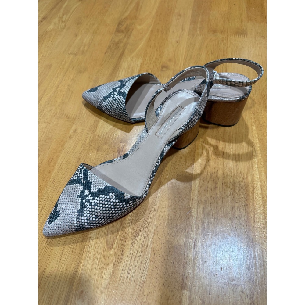Antonio Melani Women's Snake Print Slingback Heels Block/Pointed Toe 8M